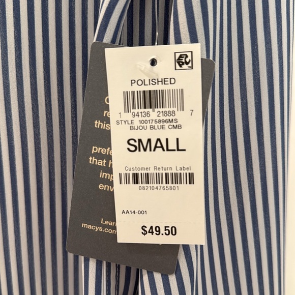 NWT Striped button down Sz Small - Picture 5 of 10